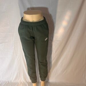 Nike Green Track Pants Relaxed Fit Elastic Waistband